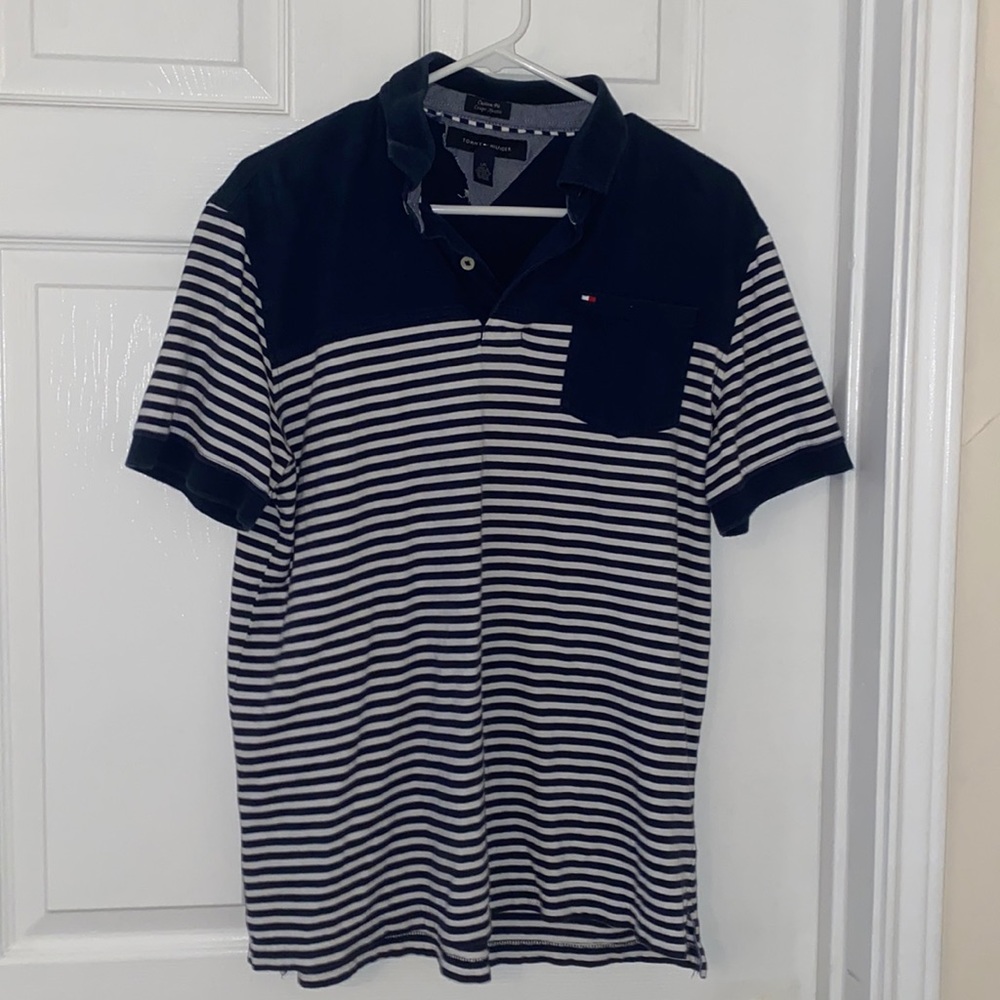 Large Navy Blue and White Polo